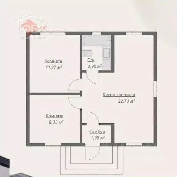 Дом в Крым, Черноморский район, Медведевское с/пос, пос. Озеровка  (49 ... - Фото 2