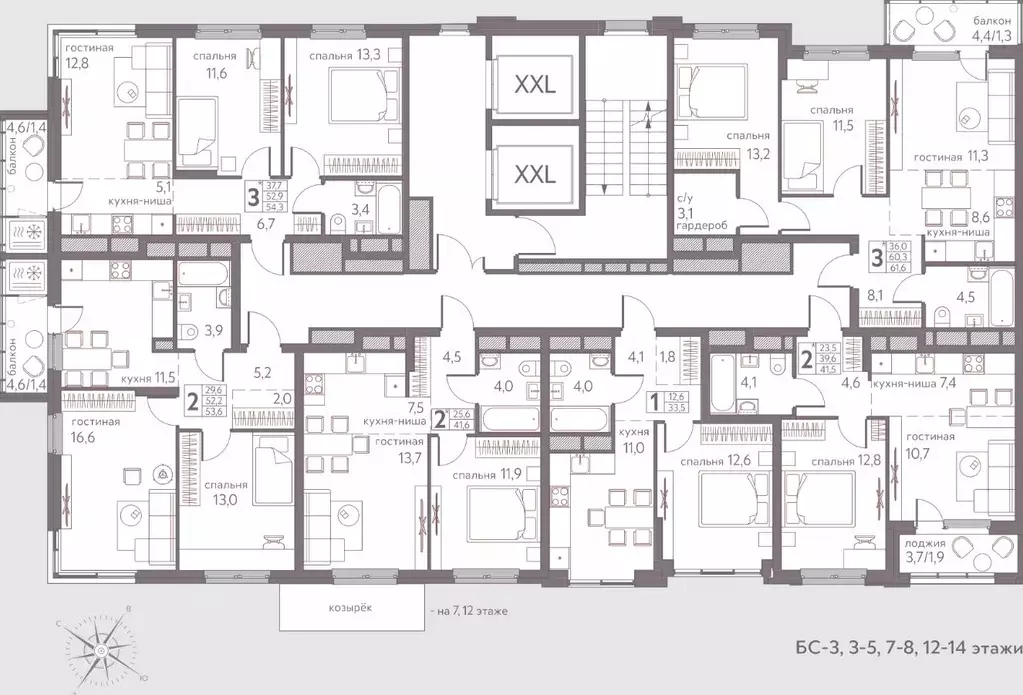 Студия Пермский край, Пермь ул. Серебристая, 3 (61.6 м) - Фото 2