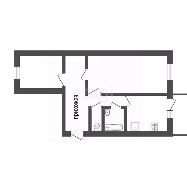 2-к кв. Белгородская область, Белгород просп. Ватутина, 22б (57.5 м) - Фото 2