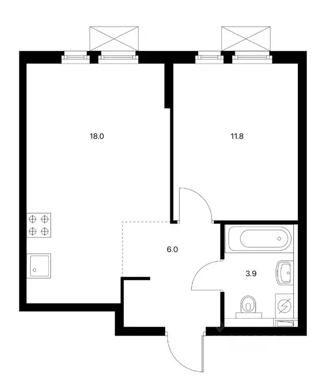 1-к кв. Краснодарский край, Новороссийск ул. Григорьева, 12 (40.0 м) - Фото 1