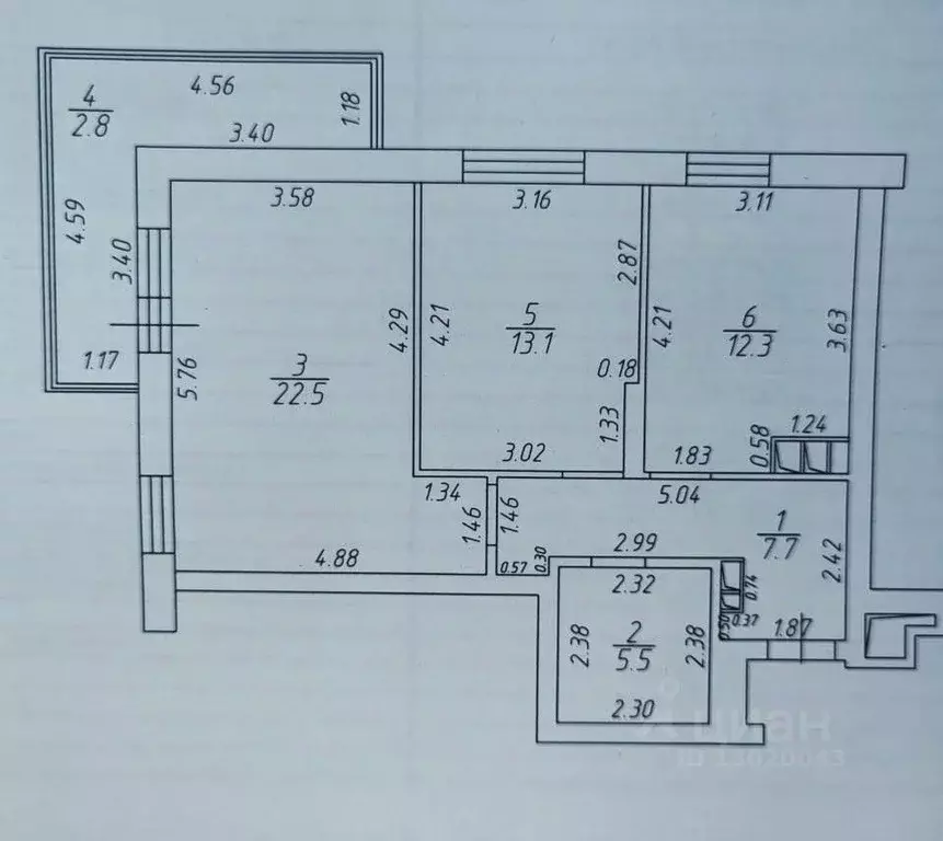 2-к кв. Татарстан, Казань ул. Комиссара Габишева, 18А (63.9 м) - Фото 1