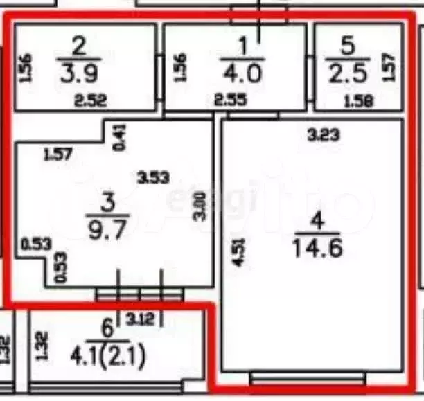 1-к. квартира, 38,8 м, 2/9 эт. - Фото 0