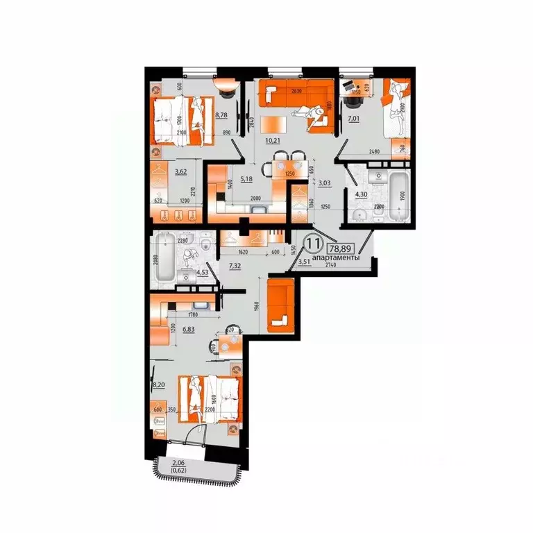 1-к кв. Приморский край, Владивосток Санрайс жилой комплекс (78.27 м) - Фото 1