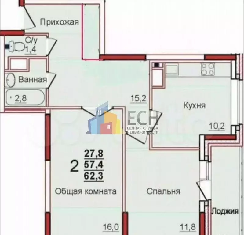 2-к кв. Тульская область, Тула городской округ, с. Осиновая Гора ул. ... - Фото 2