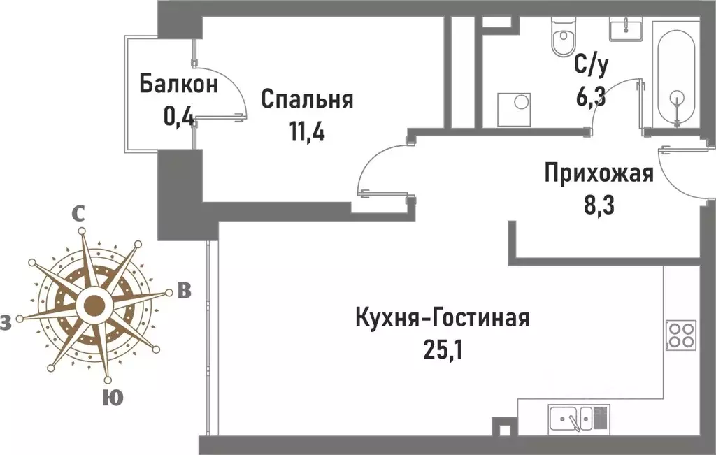 2-к кв. Москва ул. Матросская Тишина, 12 (51.4 м) - Фото 0