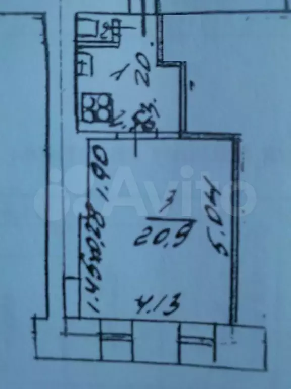 1-к. квартира, 29,6 м, 2/6 эт. - Фото 0