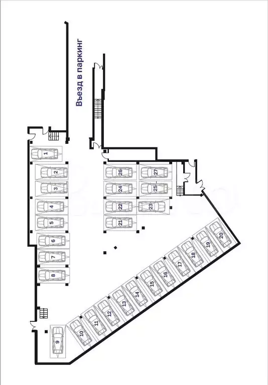 Машиноместо, 13 м - Фото 1