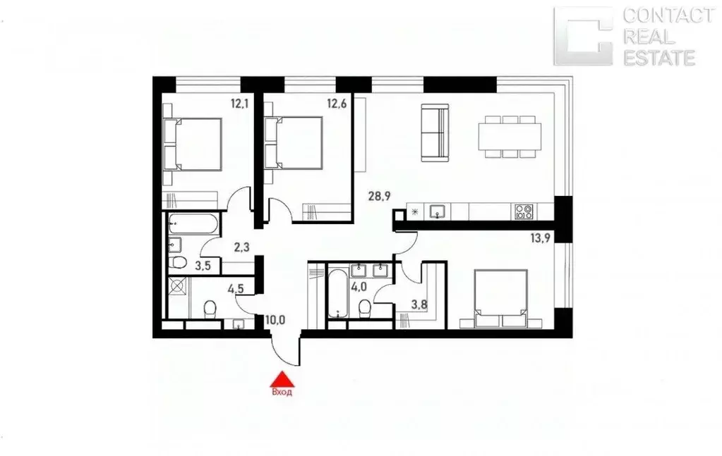 3-к кв. Москва ул. Пресненский Вал, 27к5 (95.59 м) - Фото 2