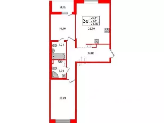 2-к кв. Санкт-Петербург Белоостровская ул., 10к2 (79.7 м) - Фото 0
