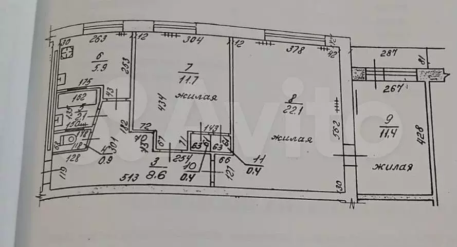 3-к. квартира, 63,5 м, 2/5 эт. - Фото 0