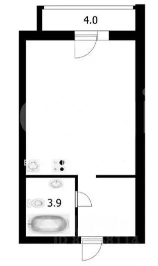 Студия Новосибирская область, Новосибирск Кубовая ул., 96 (28.0 м) - Фото 2