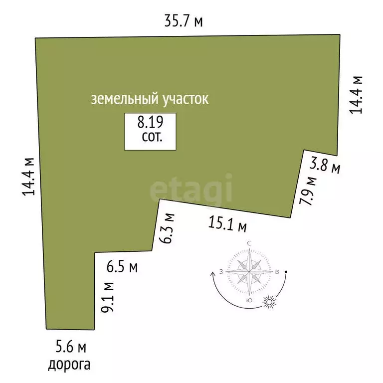 Участок в посёлок Пески, Зелёная улица (8.19 м) - Фото 1