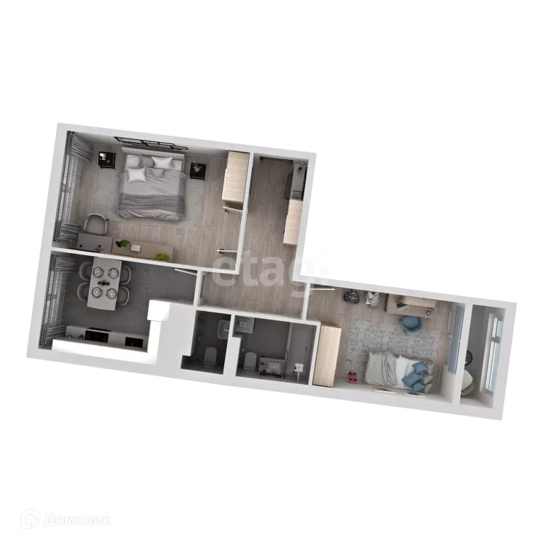 Продаётся 2-к квартира, 56.93 м - Фото 1