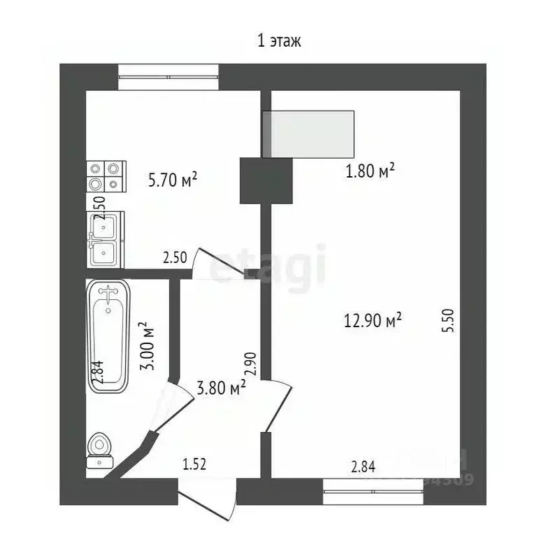 3-к кв. Мордовия, Саранск ул. Пушкина, 10 (57.7 м) - Фото 1