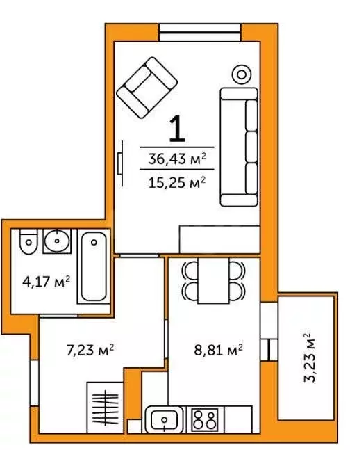 2-комнатная квартира: Осиновая Гора, микрорайон Левобережный, ... - Фото 1