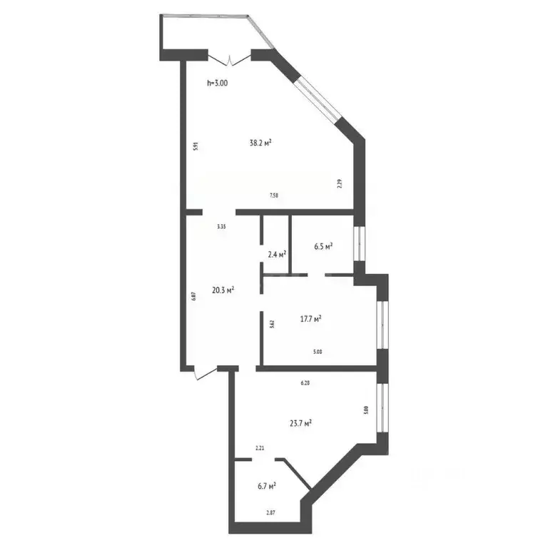 3-к кв. Красноярский край, Красноярск ул. Авиаторов, 21 (117.0 м) - Фото 2