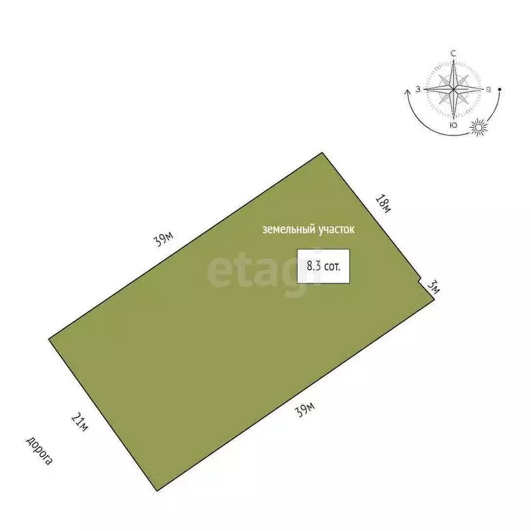 Участок в село Падун, Луговая улица (21 м) - Фото 1