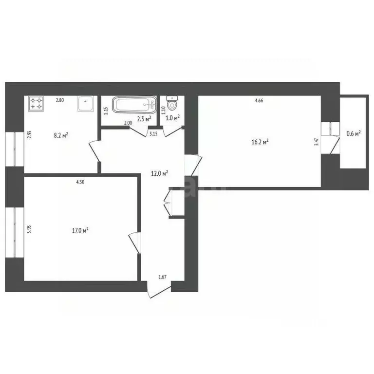 2-к кв. Забайкальский край, Чита ул. Амурская, 82 (54.0 м) - Фото 2