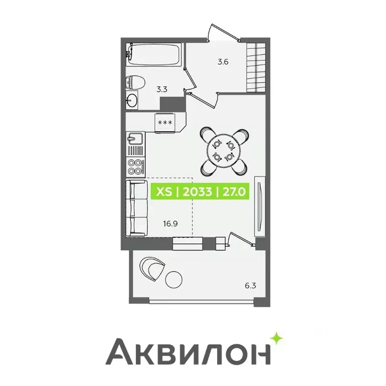 Студия Санкт-Петербург Планерная ул., 87к1 (27.0 м) - Фото 0