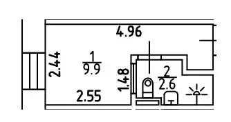 Квартира-студия: Санкт-Петербург, набережная Обводного канала, 169 (12 ... - Фото 1