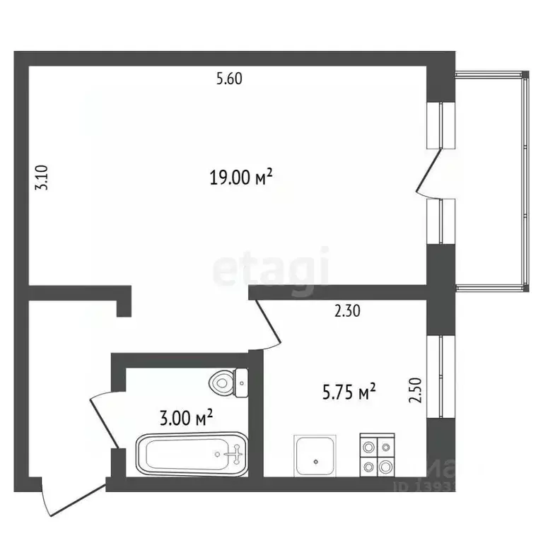 1-к кв. Тюменская область, Тюмень Заводская ул., 2 (31.0 м) - Фото 2