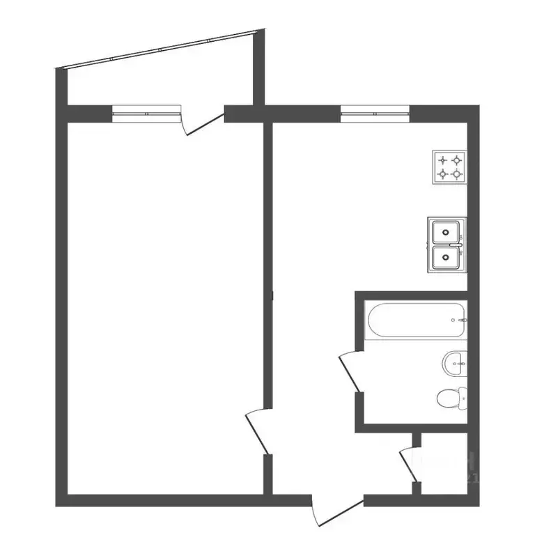 1-к кв. Тюменская область, Тюмень ул. Энергетиков, 51 (33.3 м) - Фото 1