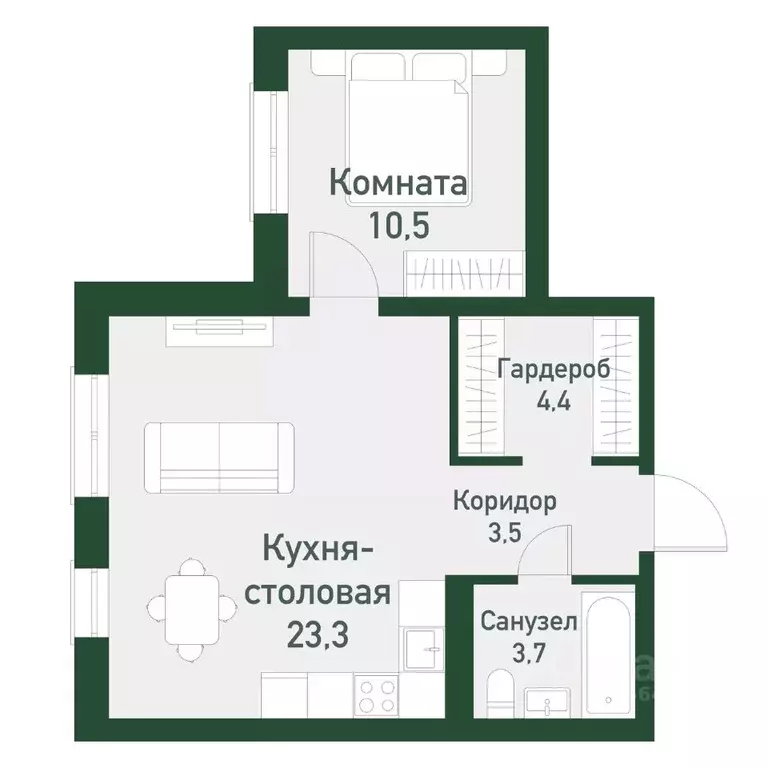 1-к кв. Челябинская область, Челябинский городской округ, пос. ... - Фото 0