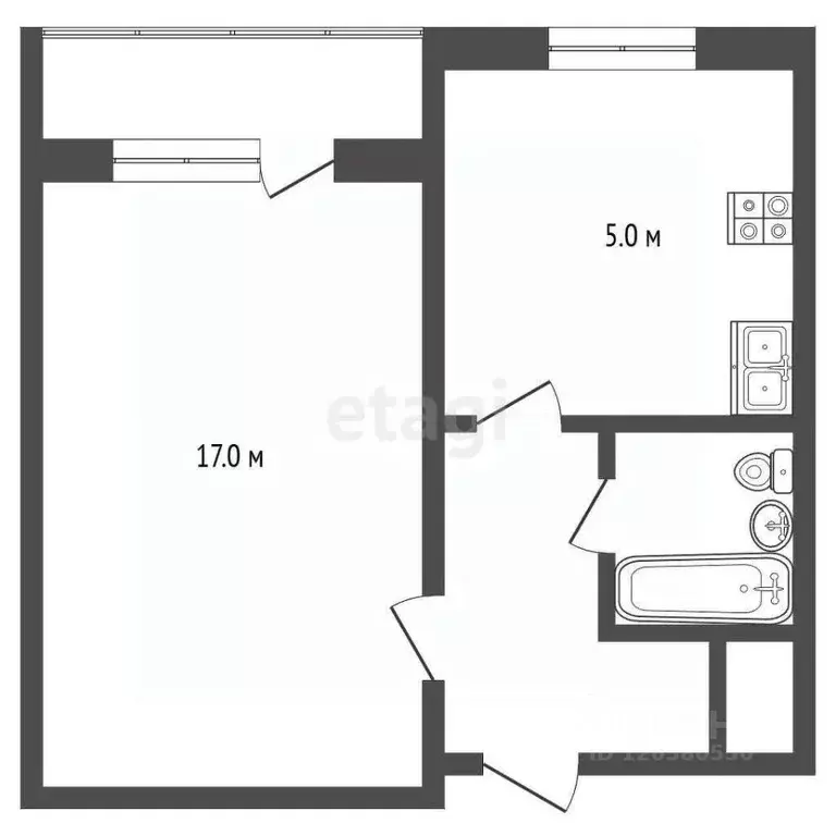 1-к кв. Кемеровская область, Новокузнецкий муниципальный округ, с. ... - Фото 2