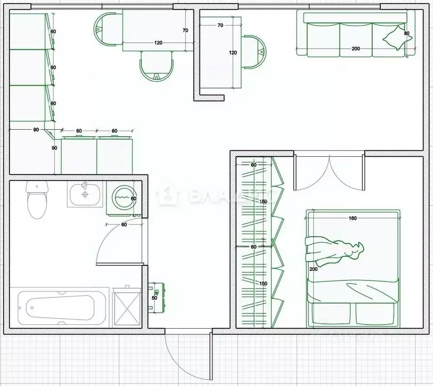 1-к кв. Москва проезд Серебрякова, 11к1 (42.0 м) - Фото 2