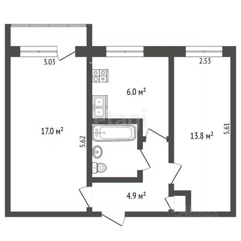 2-к кв. Вологодская область, Вологда ул. Можайского, 56 (45.1 м) - Фото 2