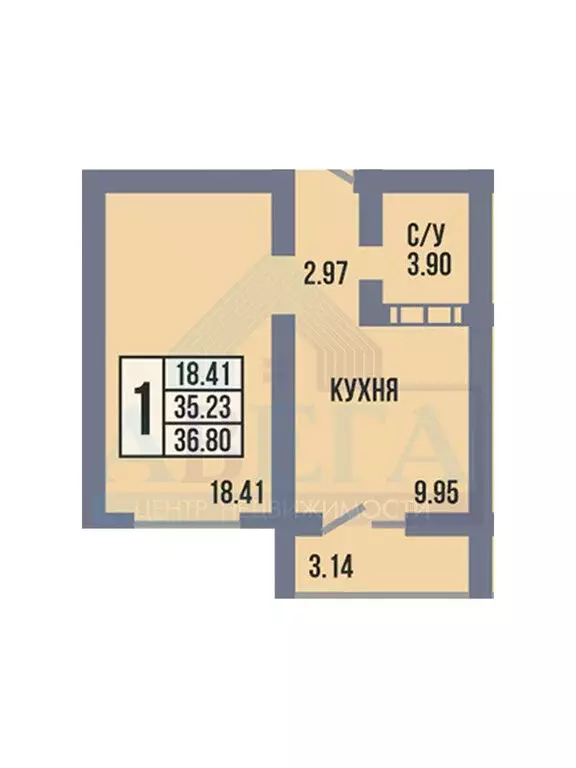 1-комнатная квартира: Оренбург, проспект Победы, 151/1 (36.8 м) - Фото 0