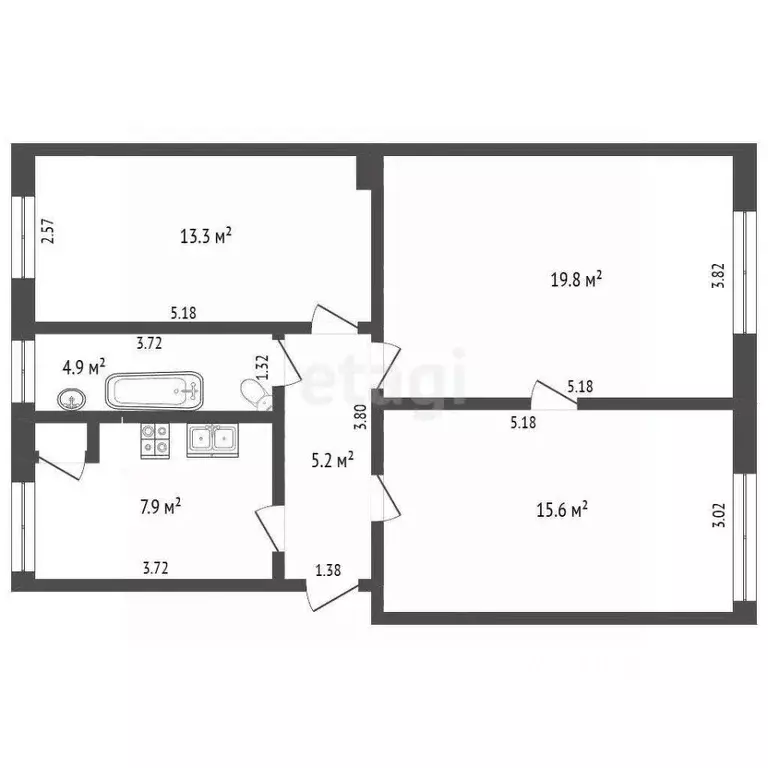 3-к кв. Калининградская область, Калининград ул. Чернышевского, 74А ... - Фото 2