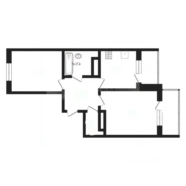 2-к кв. Тюменская область, Тюмень ул. Фармана Салманова, 26 (52.0 м) - Фото 2