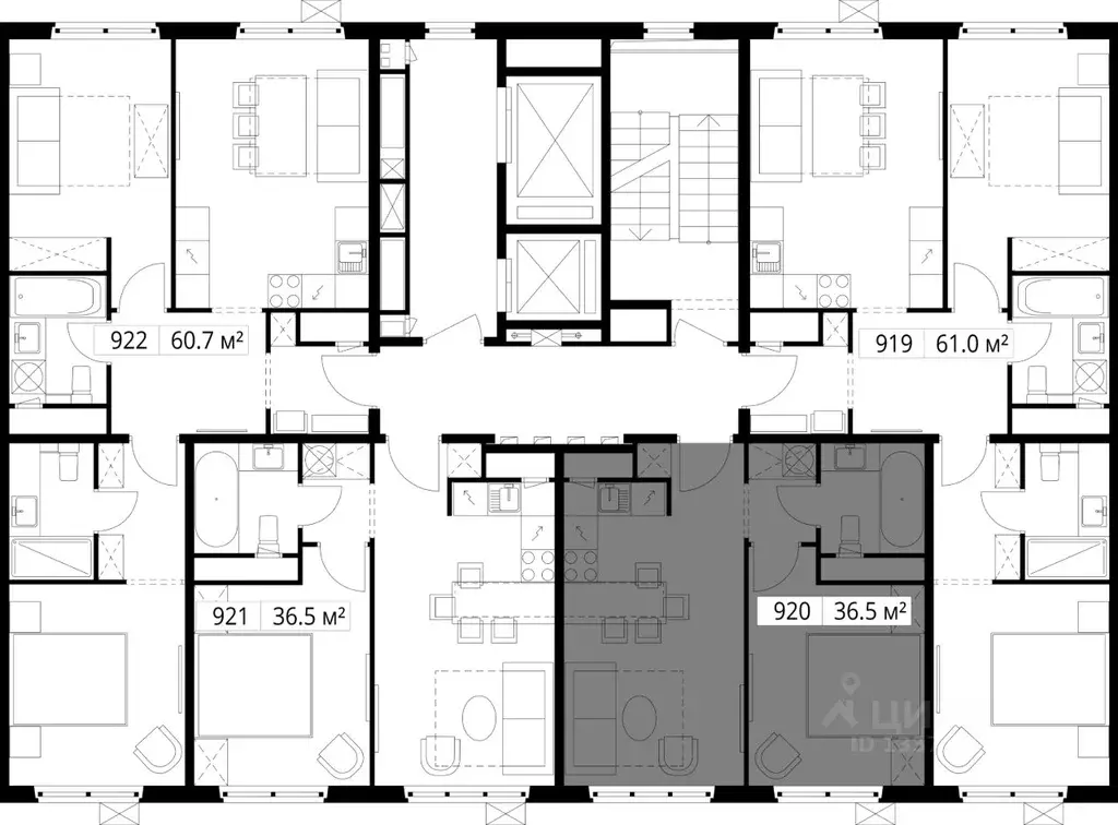 1-к кв. Московская область, Ленинский городской округ, д. Сапроново, ... - Фото 2