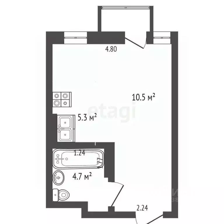 Студия Ростовская область, Ростов-на-Дону Стабильная ул., 3с2 (32.0 м) - Фото 1