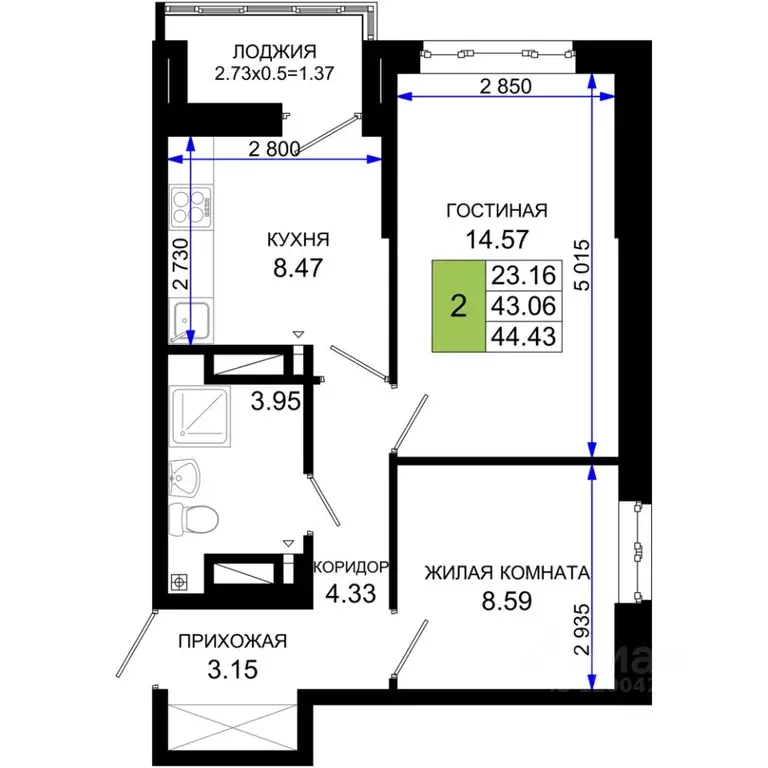 2-к кв. Ростовская область, Ростов-на-Дону Нефтекачка кв-л, Октябрь ... - Фото 0