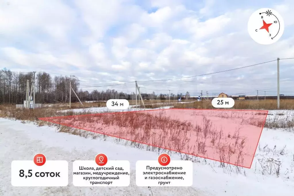 Участок 8,5 сот. (ИЖС) - Фото 0