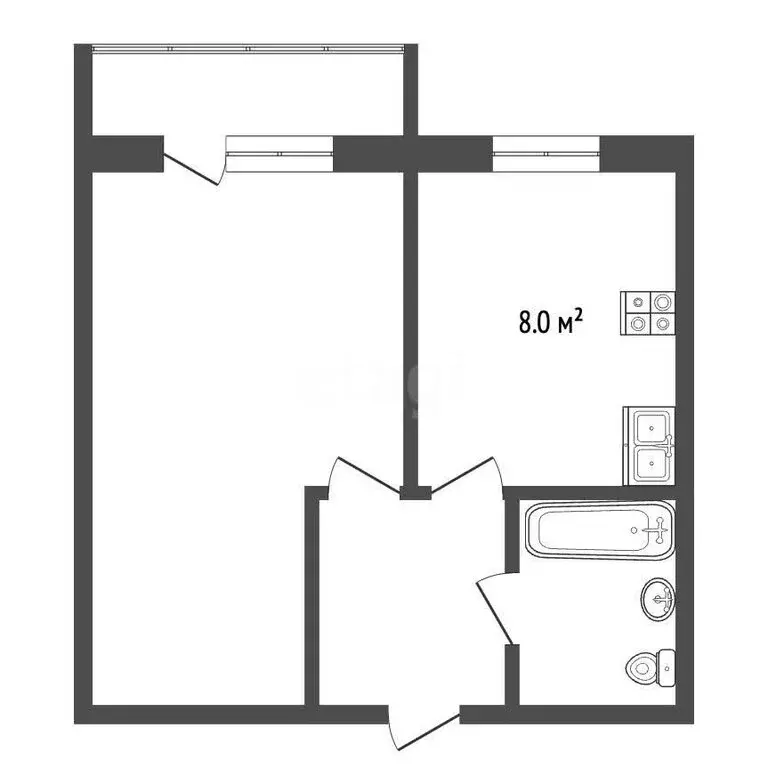 1-комнатная квартира: Муром, улица Автодора, 37 (32.4 м) - Фото 1