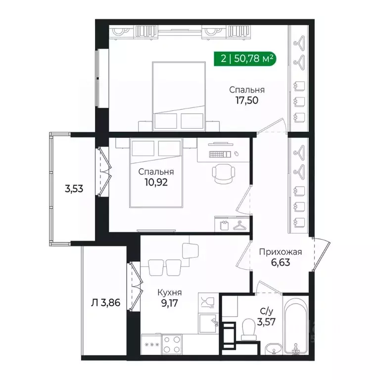 2-к кв. Ленинградская область, Сертолово Всеволожский район, ... - Фото 1