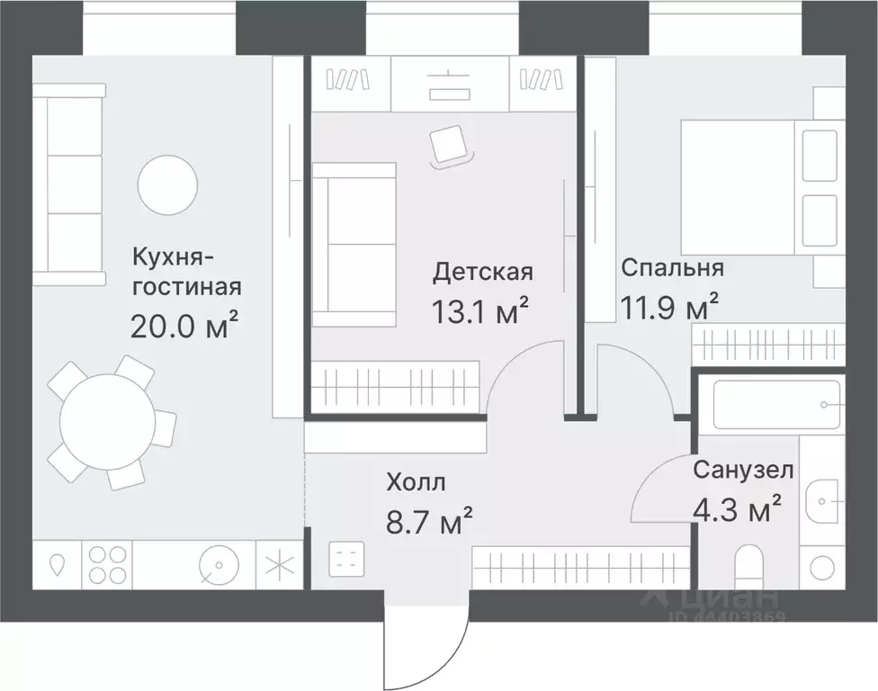 2-к кв. Тюменская область, Тюмень Кремлевская ул., 95 (58.0 м) - Фото 0