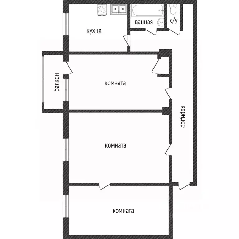 3-к кв. Свердловская область, Нижний Тагил ул. Матросова, 12А (55.2 м) - Фото 1