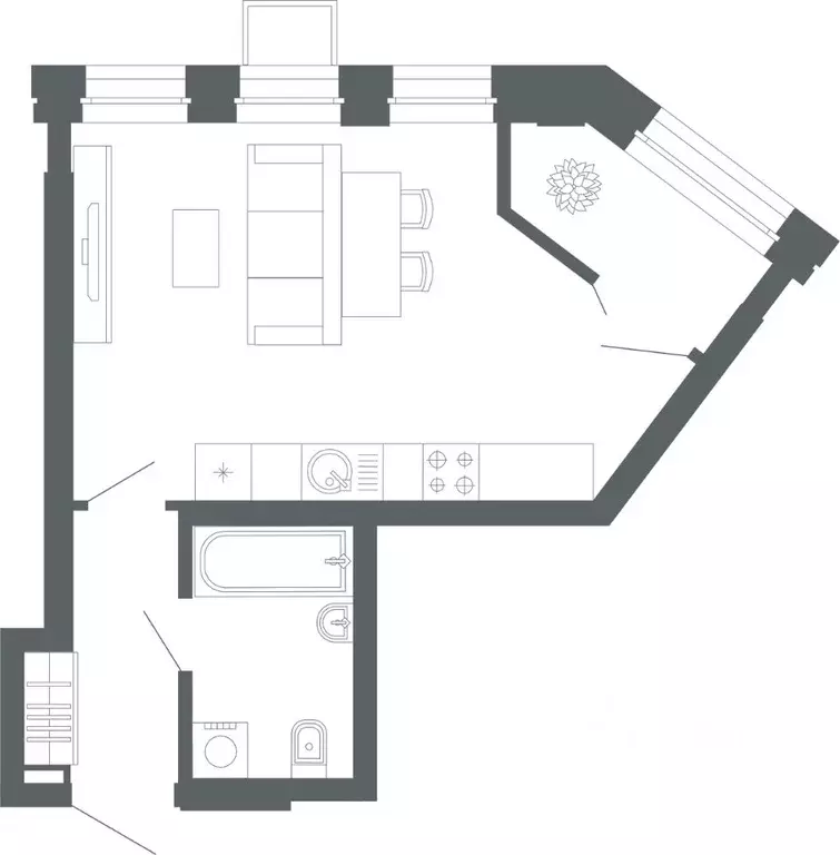 Студия Свердловская область, Екатеринбург ул. Мира, 47/6 (34.7 м) - Фото 1