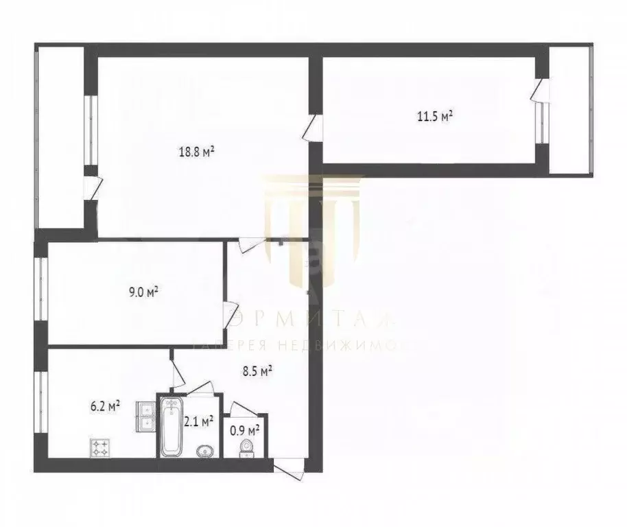 3-к кв. Санкт-Петербург Сиреневый бул., 22/26 (58.0 м) - Фото 1