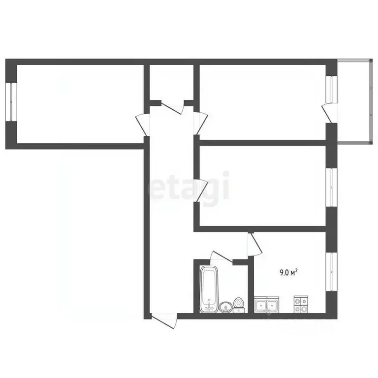 3-к кв. Московская область, Сергиев Посад Ярославское ш., 8Б (78.8 м) - Фото 2