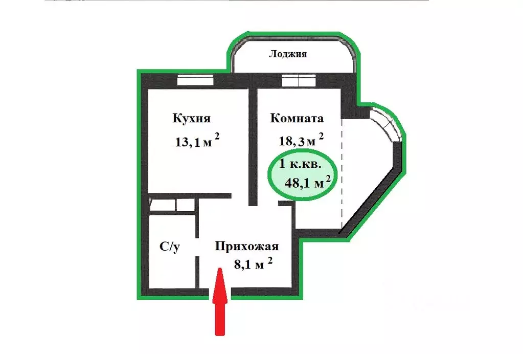 1-к кв. Москва ул. Малыгина, 12А (48.1 м) - Фото 0