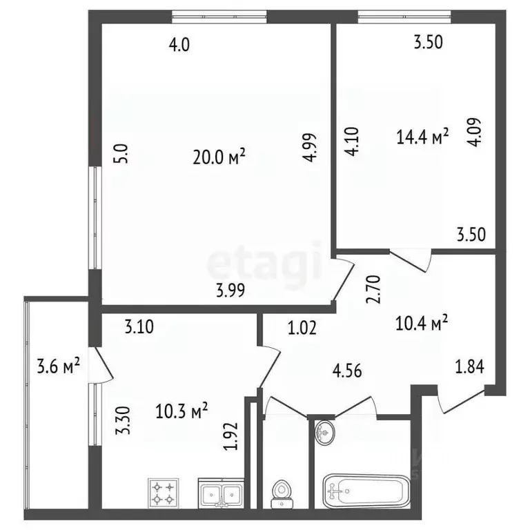 2-к кв. Санкт-Петербург Рыбацкий просп., 35к3 (59.3 м) - Фото 2