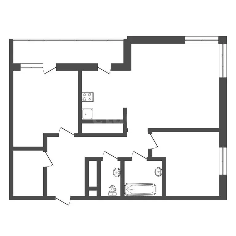 2-комнатная квартира: Тула, Новомедвенский проезд, 24 (67.5 м) - Фото 1