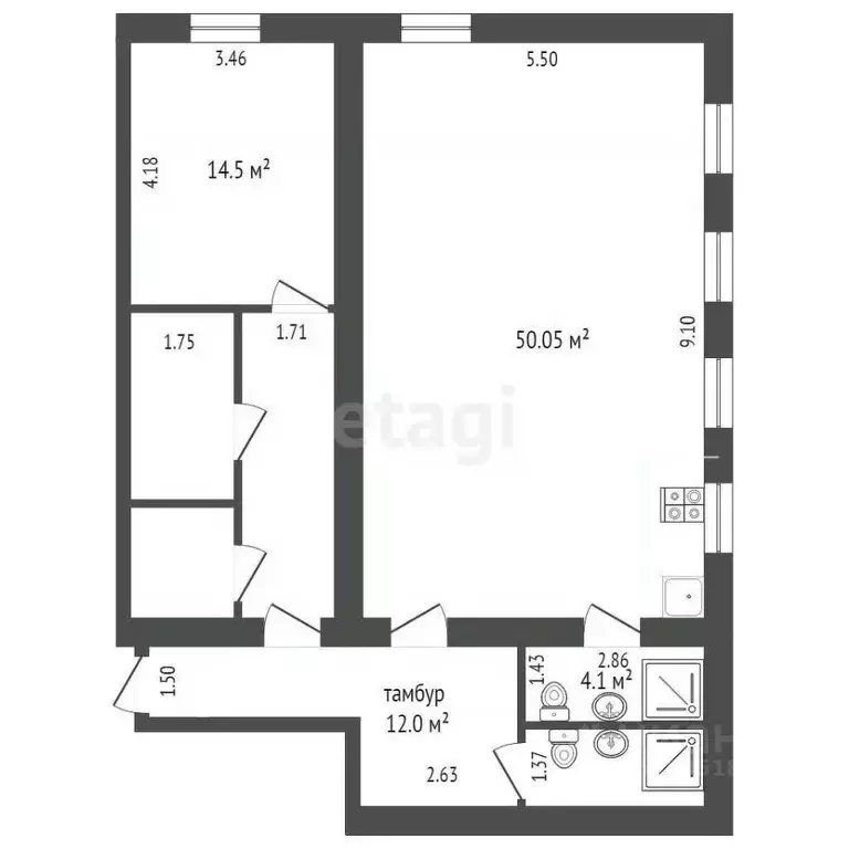 3-к кв. Ростовская область, Ростов-на-Дону Пушкинская ул., 13 (96.0 м) - Фото 1