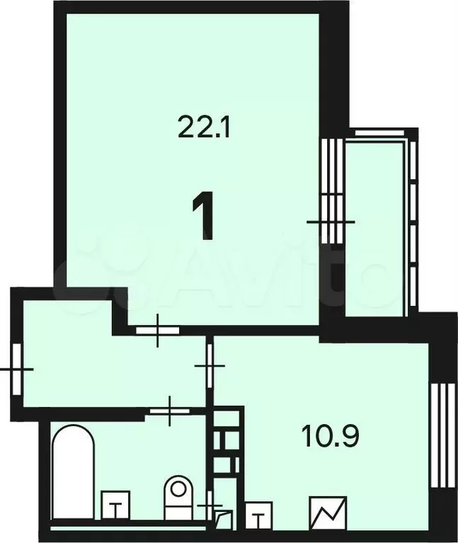 Аукцион: 1-к. квартира, 42,3 м, 17/22 эт. - Фото 0