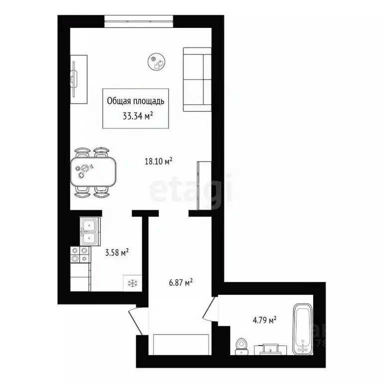 Студия Новосибирская область, Новосибирск ул. Татьяны Снежиной, 42/2 ... - Фото 2